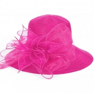 Sun Hats Women's Organza Church Kentucky Derby Dress Tea Party Wedding Hat - Rose - C7180IWUHKI $31.34