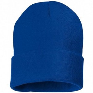 Skullies & Beanies SP12 - 12 Inch Solid Knit Beanie - Royal Blue - CU1180CJRIX $8.21