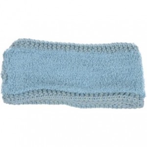 Headbands Women's Winter Chic Cable Warm Fleece Lined Crochet Knit Headband Turban - Pastel Blue - C318IL2CTOU $13.28