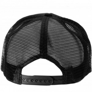 Baseball Caps Blank Mesh Adjustable Snapback Cotton 6-Panel Trucker Hat Cap - Black - CQ11LZX4Q2L $8.23