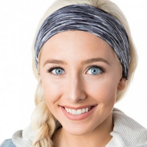 Headbands Xflex Space Dye Adjustable & Stretchy Wide Headbands for Women - Heavyweight Space Dye Grey - C717Y07U38S $24.52