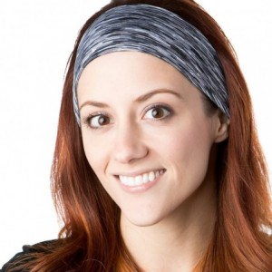 Headbands Xflex Space Dye Adjustable & Stretchy Wide Headbands for Women - Heavyweight Space Dye Grey - C717Y07U38S $13.37