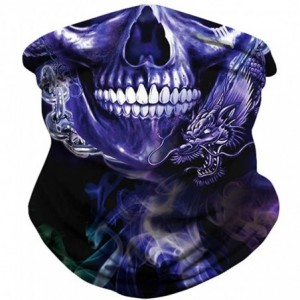 Balaclavas Seamless Bandanas Balaclava Face Mask Neck Gaiter Tie Dye Print for Men Women - Skull Smile - C2197TYIKH3 $11.37