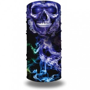 Balaclavas Seamless Bandanas Balaclava Face Mask Neck Gaiter Tie Dye Print for Men Women - Skull Smile - C2197TYIKH3 $11.37