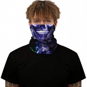 Balaclavas Seamless Bandanas Balaclava Face Mask Neck Gaiter Tie Dye Print for Men Women - Skull Smile - C2197TYIKH3 $11.37