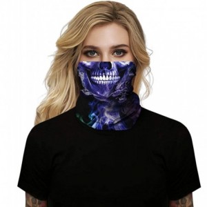 Balaclavas Seamless Bandanas Balaclava Face Mask Neck Gaiter Tie Dye Print for Men Women - Skull Smile - C2197TYIKH3 $11.37