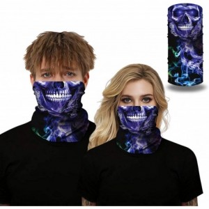 Balaclavas Seamless Bandanas Balaclava Face Mask Neck Gaiter Tie Dye Print for Men Women - Skull Smile - C2197TYIKH3 $11.37