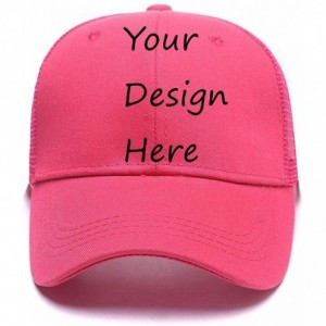 Baseball Caps Custom Ponycap Messy High Bun Ponytail Baseball Cap Adjustable Mesh Trucker Baseball Cap Hat for Women - Rose R...