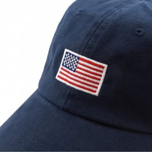 Baseball Caps USA Flag Embroidery Premium Soft 100% Cotton Low Profile Adjustable Baseball Dad Cap - Flag-navy - C3182268TMR ...