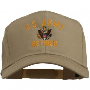 Baseball Caps US Army Retired Military Embroidered Cap - Khaki - CQ11TX70IUZ $18.58