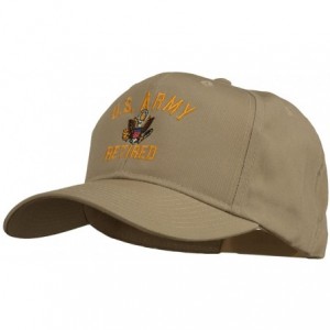 Baseball Caps US Army Retired Military Embroidered Cap - Khaki - CQ11TX70IUZ $18.58