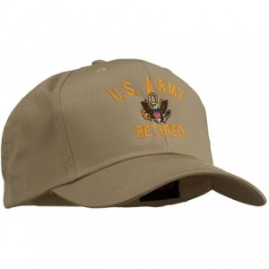 Baseball Caps US Army Retired Military Embroidered Cap - Khaki - CQ11TX70IUZ $18.58