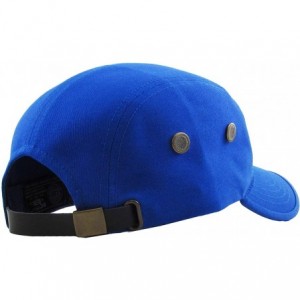 Baseball Caps Five Panel Solid Color Unisex Adjustable Army Military Cadet Cap - Royal Blue - CJ11JEBOIJH $12.72