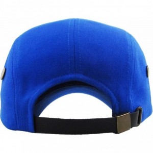 Baseball Caps Five Panel Solid Color Unisex Adjustable Army Military Cadet Cap - Royal Blue - CJ11JEBOIJH $12.72