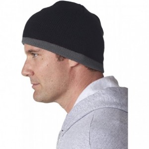 Skullies & Beanies unisex-child Two-Tone Knit Beanie (8132) - Black/ Med Grey - CC117S8MCJB $6.36