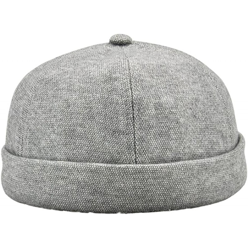 Skullies & Beanies Retro Rolled Cuff Skull Caps Brimless Beanie Hats for Men/Women - A-grey - CR12MFUPXID $16.18