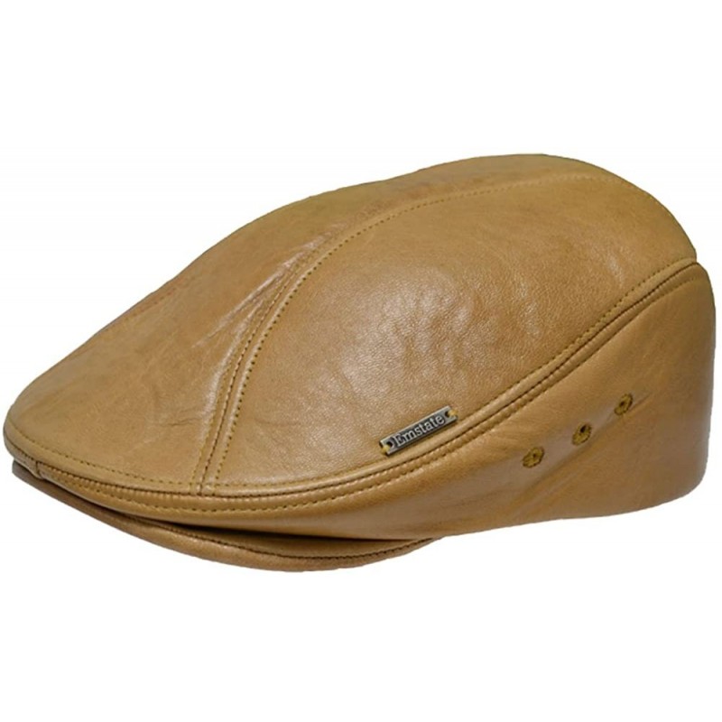 Newsboy Caps Premium Lambskin Fine Ivy/Driver Gatsby Cap Hat Made in USA - Honey - CP129LRIDIZ $28.11