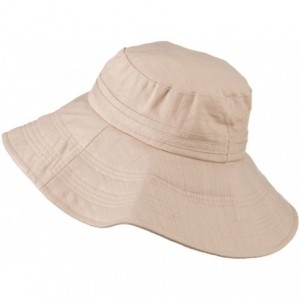 Sun Hats Big Size Ladies Linen Wide Brim Hat - Peach - CY17YT02QAU $36.01