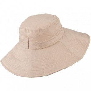 Sun Hats Big Size Ladies Linen Wide Brim Hat - Peach - CY17YT02QAU $36.01