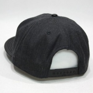 Baseball Caps Premium Heather Wool Blend Flat Bill Adjustable Snapback Hats Baseball Caps (Leather Black/Heather Black) - CX1...