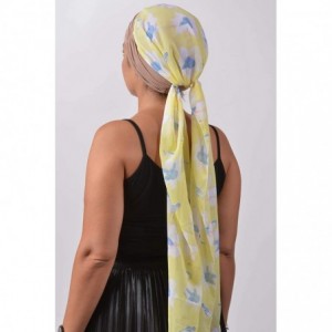 Headbands Turban Cancer Headwear Chemo Bamboo for Women Head Wrap Scarf Chemotherapy Hat - Yellow Beige Flower - CB18Z3EGIC4 ...