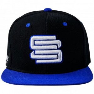 Baseball Caps Two-Toned Premium Snapback Race Hat Black - CY12GK1GIA9 $21.76