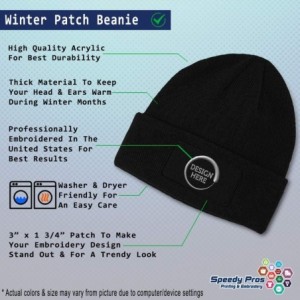 Skullies & Beanies Custom Patch Beanie Security Badge Embroidery Skull Cap Hats for Men & Women - Black - CY186H55XOW $17.88