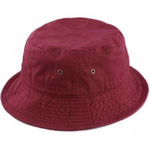 Bucket Hats Women's Low Profile Washed Cotton Bucket Hat Foldable Sun Buckets Cap - Red - CU18U3D7UTC $12.15