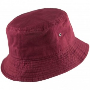 Bucket Hats Women's Low Profile Washed Cotton Bucket Hat Foldable Sun Buckets Cap - Red - CU18U3D7UTC $12.15