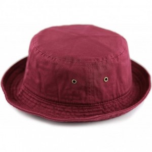 Bucket Hats Women's Low Profile Washed Cotton Bucket Hat Foldable Sun Buckets Cap - Red - CU18U3D7UTC $12.15