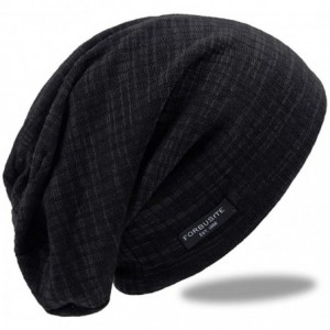 Skullies & Beanies Mens Slouchy Beanie Skull Cap Summer Thin Baggy Oversized Knit Hat B301 - B18h-black - C318C8EA6W7 $12.04