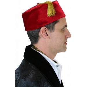 Skullies & Beanies Men's Velvet Quilted Smoking Cap - Red - CC120804OV9 $42.27