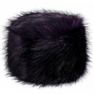 Bomber Hats Russian Faux Fur Hat for Women - Like Real Fur - Comfy Cossack Style - Dark Purple - CE11G3LWB3B $18.74