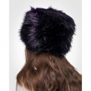 Bomber Hats Russian Faux Fur Hat for Women - Like Real Fur - Comfy Cossack Style - Dark Purple - CE11G3LWB3B $18.74