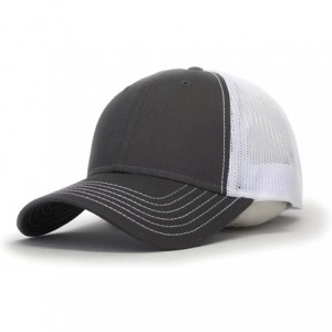 Baseball Caps Plain Two Tone Cotton Twill Mesh Adjustable Trucker Baseball Cap - Charcoal Gray/White - C018ERKKWSN $9.05