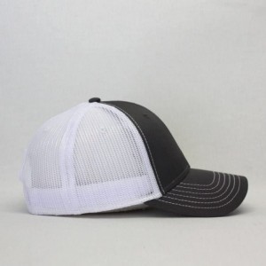 Baseball Caps Plain Two Tone Cotton Twill Mesh Adjustable Trucker Baseball Cap - Charcoal Gray/White - C018ERKKWSN $24.12