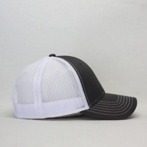 Baseball Caps Plain Two Tone Cotton Twill Mesh Adjustable Trucker Baseball Cap - Charcoal Gray/White - C018ERKKWSN $9.05