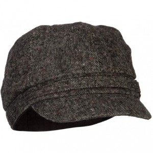 Newsboy Caps Rhinestone Metal Buckle Trim Tweed Newsboy Cap - Grey - C318K29ZZ0Q $21.15