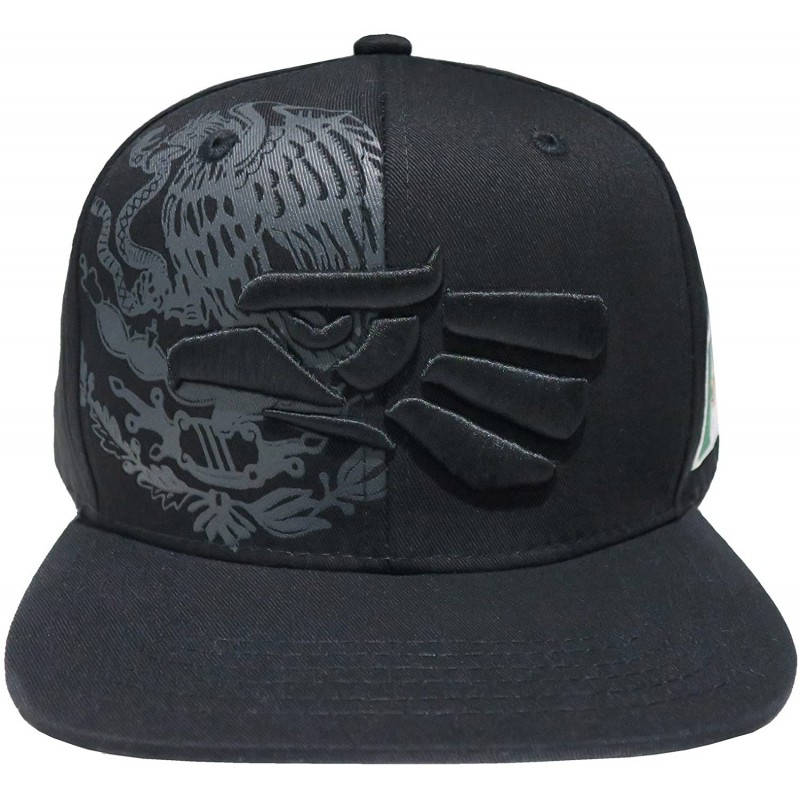 Baseball Caps Hecho En Mexico Mexican Flag States Eagle Flatbill Snapback Hat - Black/Black Mex04 - C2185TCE4GT $16.30