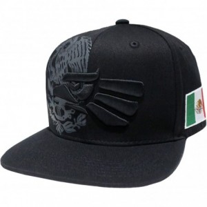 Baseball Caps Hecho En Mexico Mexican Flag States Eagle Flatbill Snapback Hat - Black/Black Mex04 - C2185TCE4GT $25.32