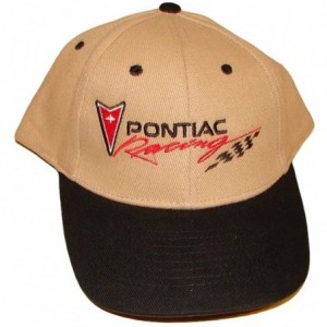 Baseball Caps Pontiac Racing Mens Hat Fine Embroidered - Khaki and Black - CK11O77VVQL $26.85