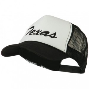 Baseball Caps Mid States Texas Embroidered Foam Mesh Back Cap - Black White - CG11M6KGKUX $24.99