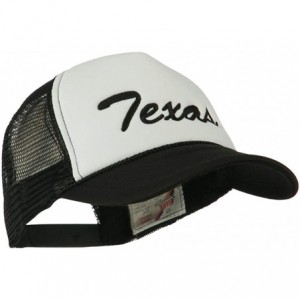 Baseball Caps Mid States Texas Embroidered Foam Mesh Back Cap - Black White - CG11M6KGKUX $24.99