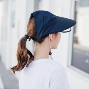 Sun Hats Sun Visor Hats Women Summer Outdoor UV Fishing Hat Baseball Cap Wide Brim Beach Hiking Sports Detachable - Navy - CE...