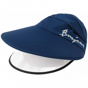 Sun Hats Sun Visor Hats Women Summer Outdoor UV Fishing Hat Baseball Cap Wide Brim Beach Hiking Sports Detachable - Navy - CE...
