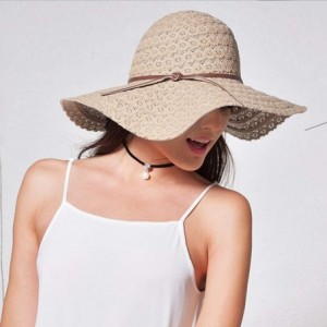 Sun Hats Summer Beach Sun Hats for Women Foldable UPF 50 Travel Packable Floppy Wide Brim UV Beach Sun Hat - Khaki02 - CW18O2...