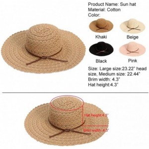 Sun Hats Summer Beach Sun Hats for Women Foldable UPF 50 Travel Packable Floppy Wide Brim UV Beach Sun Hat - Khaki02 - CW18O2...