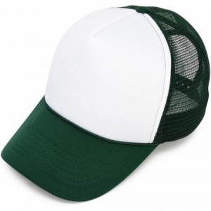 Baseball Caps Two Tone Trucker Hat Summer Mesh Cap with Adjustable Snapback Strap - Green White - CV119N21R8R $17.31