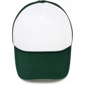 Baseball Caps Two Tone Trucker Hat Summer Mesh Cap with Adjustable Snapback Strap - Green White - CV119N21R8R $9.57