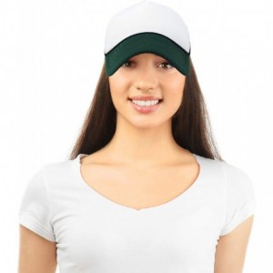 Baseball Caps Two Tone Trucker Hat Summer Mesh Cap with Adjustable Snapback Strap - Green White - CV119N21R8R $9.57